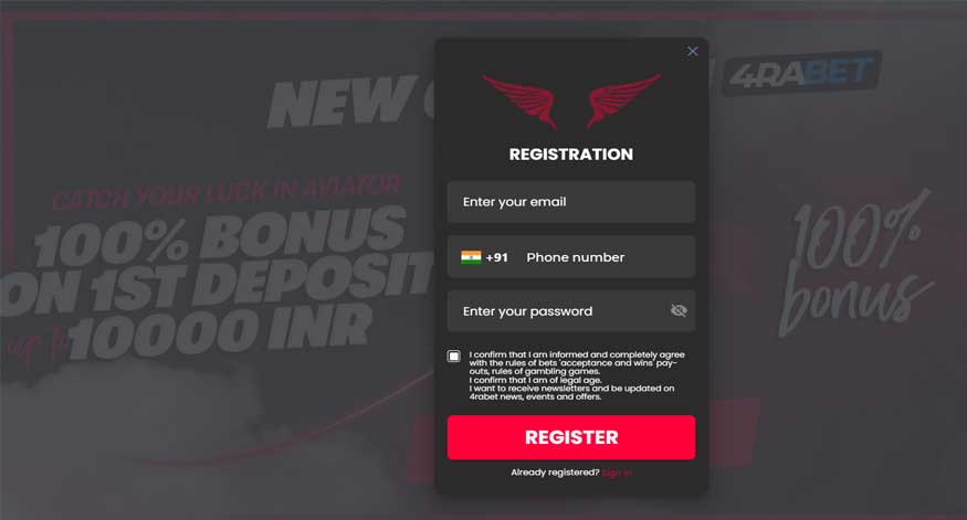 signup to an online casino
